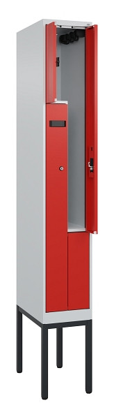 C+P Z-Spind Evolo PLUS, Gestell, 2 Fächer, 2120x300x500mm, 7035/3020, Zylinderschloss, 0490337-102 S10034