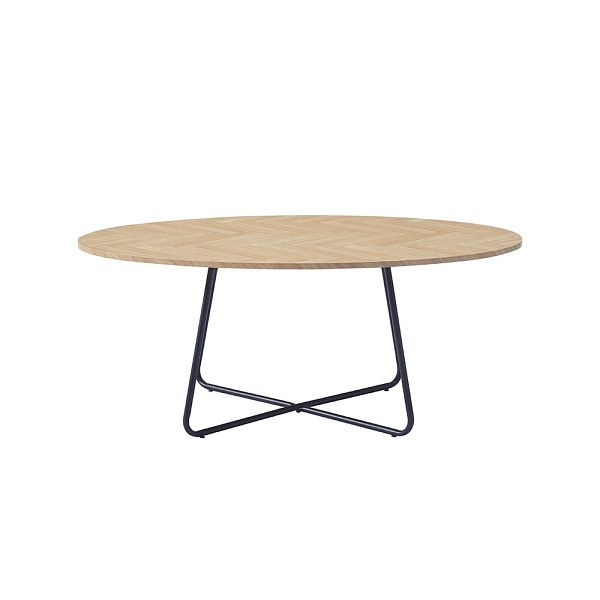 HOME DELUXE Couchtisch Oval NOVARIS - Farbauswahl Fishbone Oak, 51518