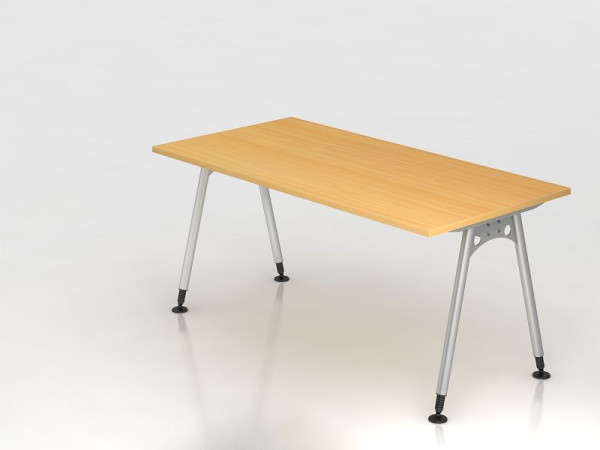 Hammerbacher Schreibtisch A-Fuß 160x80cm, Buche, Rechteckform, VAS16/6/S
