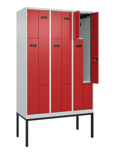 C+P Z-Spind Evolo PLUS, Gestell, 6 Fächer, 2120x1200x500mm, 7035/3000, Zylinderschloss, 0490337-326 S10030