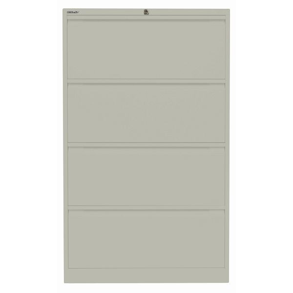 Bisley Hängeregistraturschrank, doppelbahnig, 4 HR-Schubladen, 673 gänsegrau, DF4673