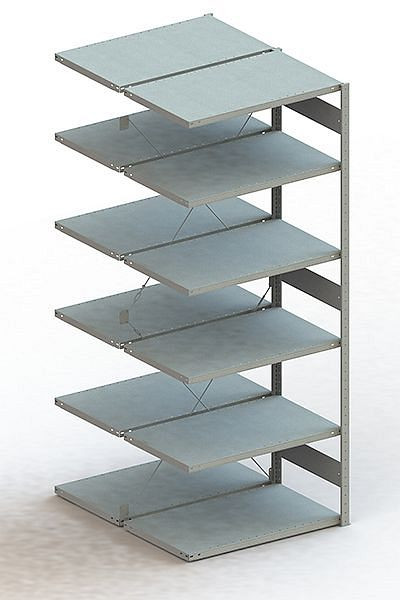 Meta S3 Steckregal CLIP 100 DAR 2500x1000x600 mm, verzinkt, Bodenanzahl: 2 x 6, 200180783