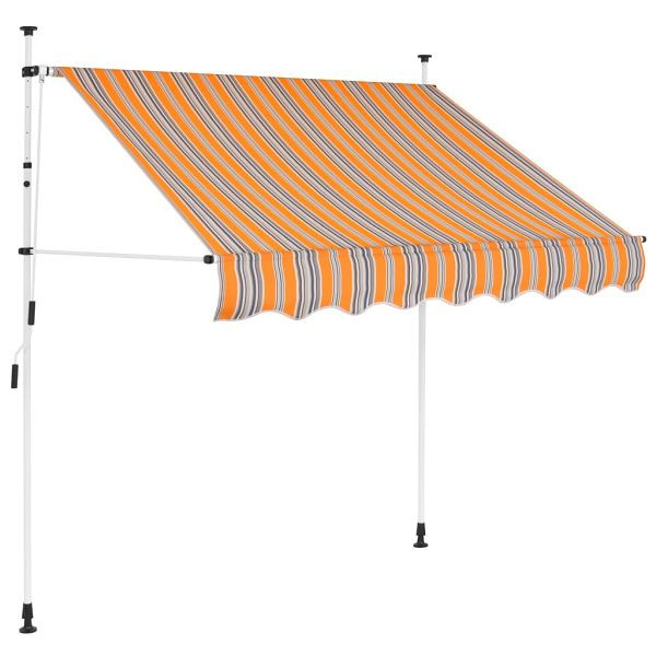 vidaXL Einziehbare Markise Handbetrieben 200 cm Gelb/Blau Gestreift, 43226