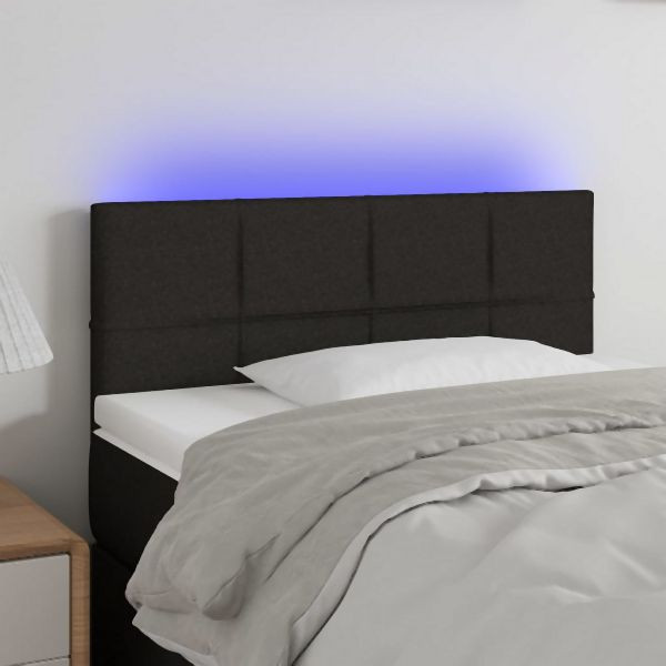 vidaXL LED Kopfteil Schwarz 80x5x78/88 cm Stoff, 3121588