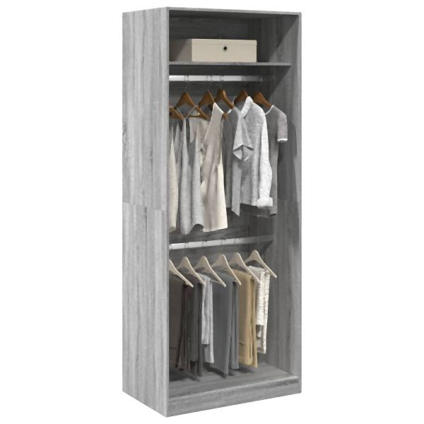 vidaXL Kleiderschrank Grau Sonoma 80x50x200 cm Holzwerkstoff, 3307797