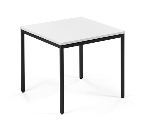 Deskin Konferenztisch PROFI MODUL, Platte Weiß, Gestell Schwarz RAL 9005, B 800 x T 800 x H 728 mm, 359413