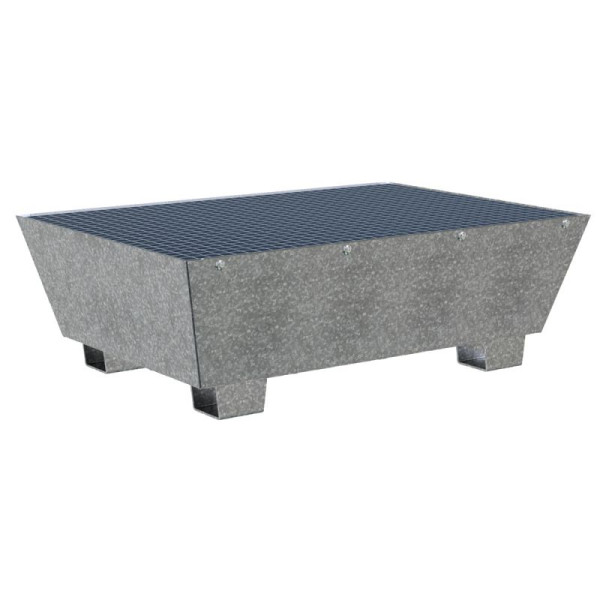 STEIN HGS Auffangwanne Typ S, aus Stahl, verzinkt, Gesamtbreite 850 mm, Gesamthöhe 400 mm, 230 L, 81308.0001