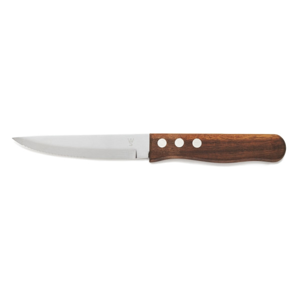 WAS Steakmesser Set, mit Pakkaholzgriff, 25 cm, VE: 6 Stück, Holz, Chromstahl 13/0, 6410026
