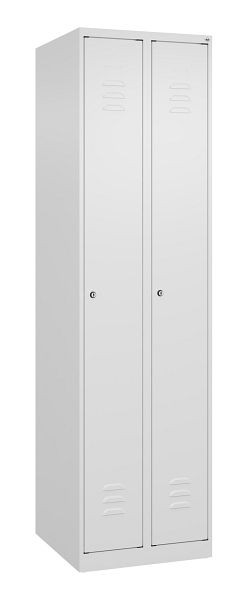 C+P Umkleidespind Classic PLUS, 2 Abteile, 1850x500x500mm, 9016/9016, Zylinderschlösser, 080000-29 S10025