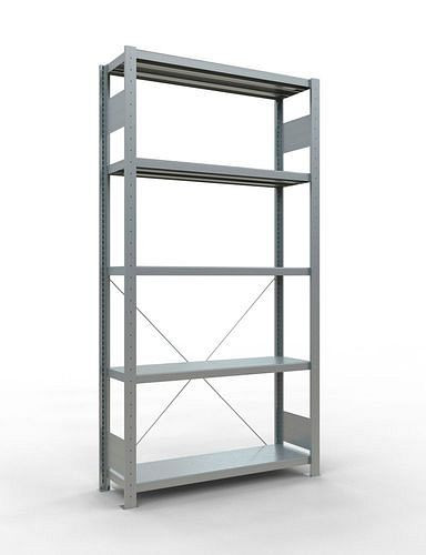 Schulte Fachbodenregal, Grundfeld, 5 Lagerebenen, Kreuzstrebe, Fachlast 250 kg, 1060 x 336 x 2000 mm, 278737