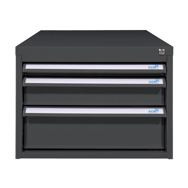 ADB Schubladenbox 300mm, 3 Schubladen, H 400 x B 531, 5 x 700mm, RAL7016, 50541