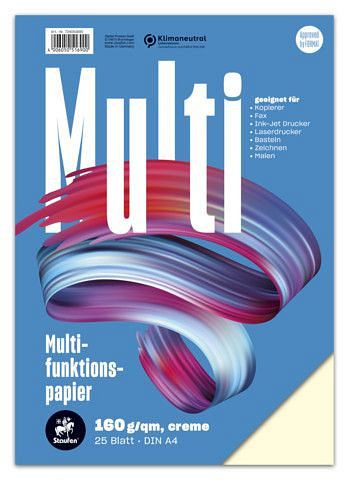 Staufen Multifunktionspapier 7X PLUS - A4, 160 g/qm, creme, 25 Blatt, 734051690