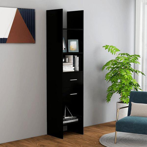 vidaXL Bücherregal Schwarz 40x35x180 cm Holzwerkstoff, 803417