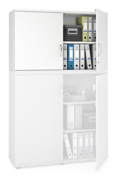 Deskin Flügeltüren-Aufsatzschrank MULTI M pro, Dekor: Weiß, BxHxT: 1200 x 750 x 420 mm, 256673