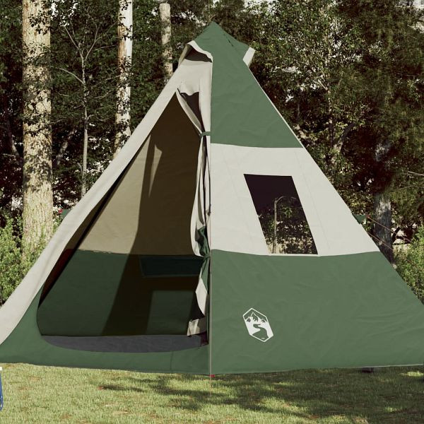 vidaXL Tipi-Campingzelt 7 Personen Grün Wasserdicht, 94427