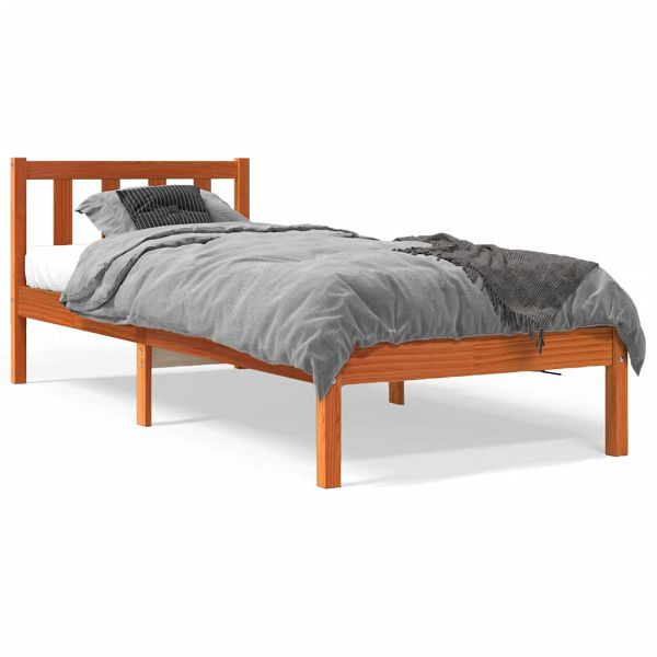 vidaXL Massivholzbett Wachsbraun 100x200 cm Kiefer, 844807