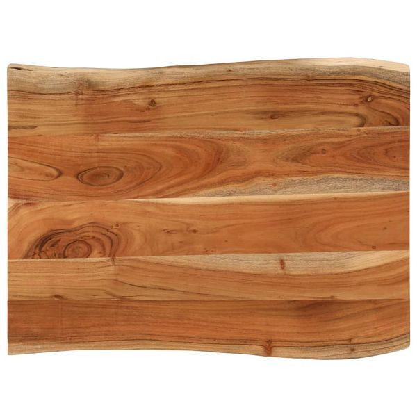 vidaXL Tischplatte 90x60x3,8 cm Rechteckig Massivholz Akazie Baumkante, 370645