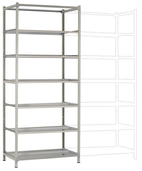 Manuflex Archivdoppel-Grundregal mit 6 Stahlböden, HxBxT = 2250 x 960 x 600 mm, RA2243.7035