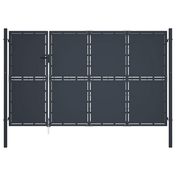 vidaXL Gartentor Stahl 350 x 175 cm Anthrazit, Eingangspunkt, 144539