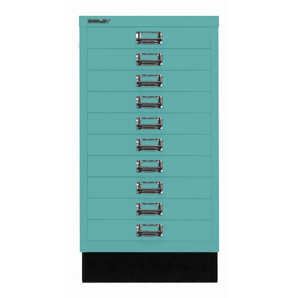 Bisley MultiDrawer™, Inkl. Sockel, DIN A3, 10 Schubladen, 659 aquamarin, L29A310S659