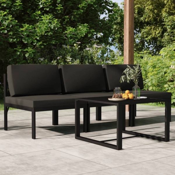 vidaXL 4-tlg. Garten-Lounge-Set mit Kissen Aluminium Anthrazit, 3107784