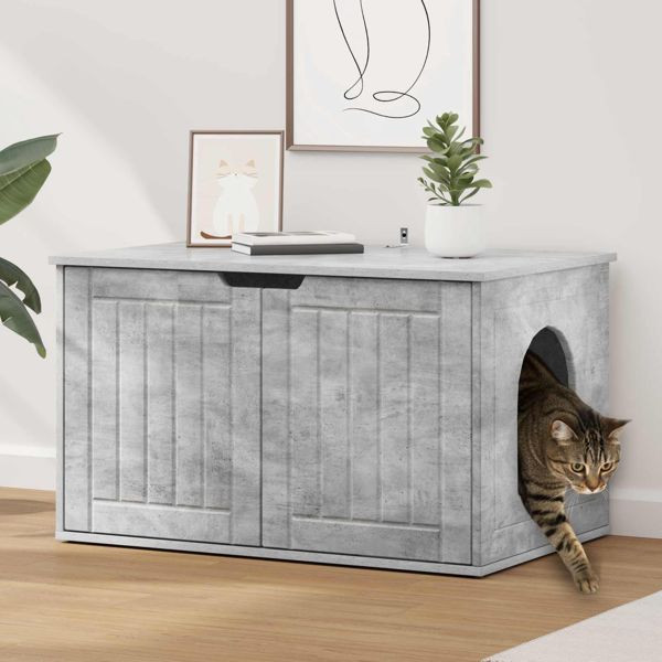 vidaXL Katzenhaus Beton 85 x 55 x 50,5 cm Holzwerkstoff, 8000719