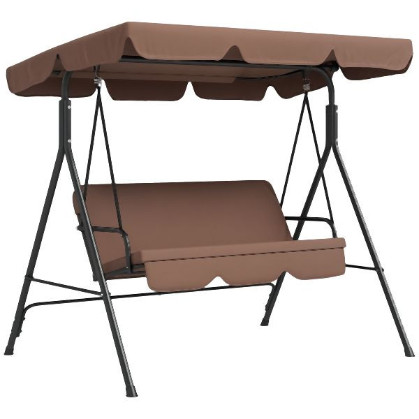 Outsunny Hollywoodschaukel, 172L x 110B x 153H cm, Braun, 84A-054V05BN, 4255633559968