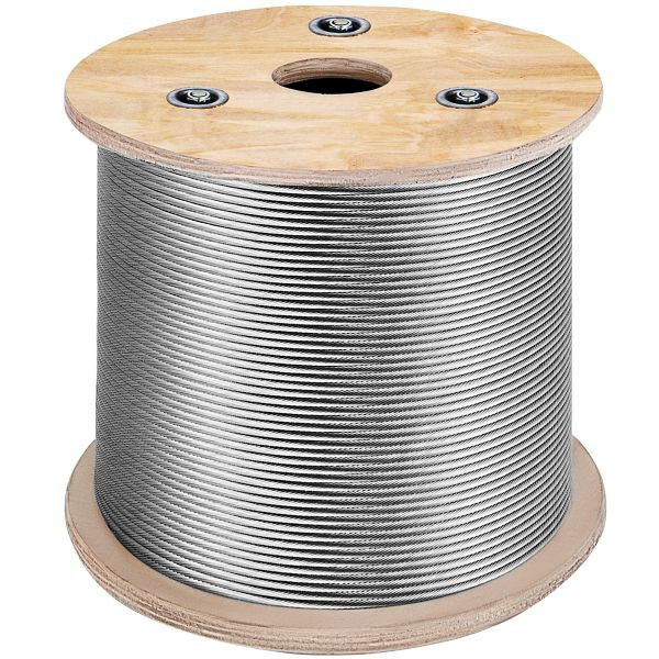 VEVOR 316 Edelstahl Kabel Drahtseil 7x7 150 M, Stahlseil Seil Draht Stahl Abmessung 30 x 30 x 25 cm, 316GSS7X700000001V0
