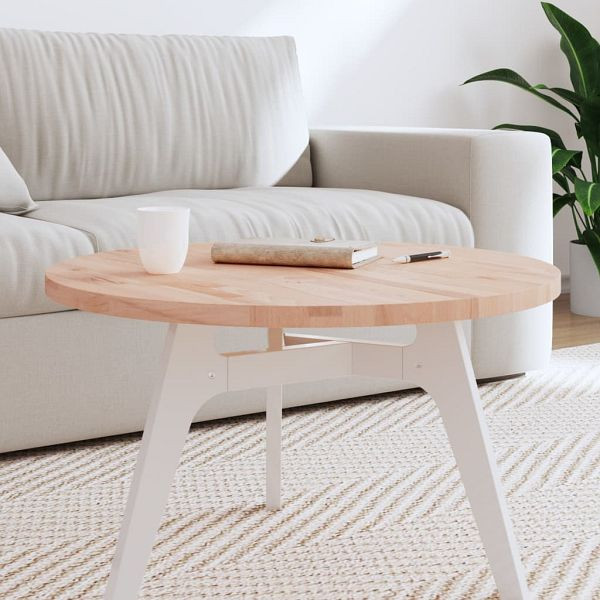 vidaXL Tischplatte Ø70x2,5 cm Rund Massivholz Buche, 355917