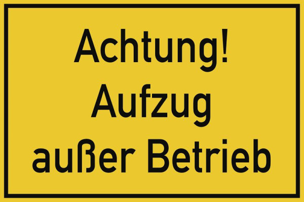 Moedel Achtung! Aufzug außer Betrieb, Magnetfolie, 300x200 mm, 99120