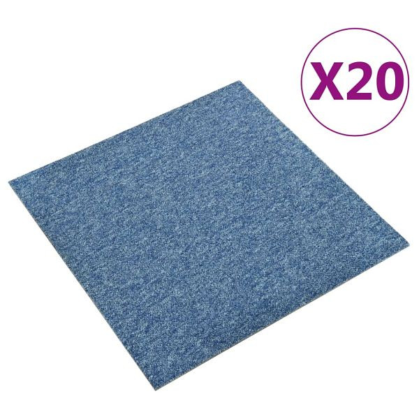 vidaXL Teppichfliesen 20 Stück 5 m² 50x50 cm Blau, 147316