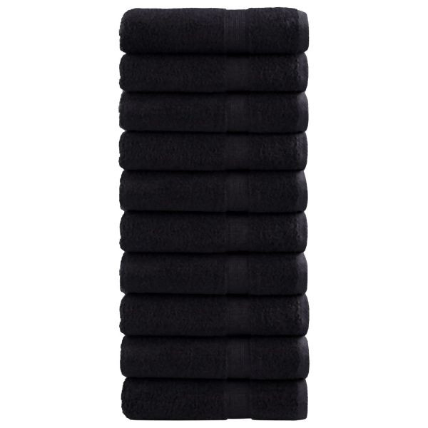 vidaXL Premium-Handtücher SOLUND 10 Stk. Schwarz 50x100 cm 600 g/m², 137427