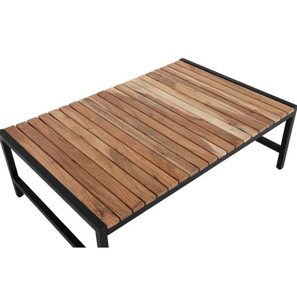 Bolero Niedriger Couchtisch aus Stahl und Akazie, 1200 x 800 mm, DK903