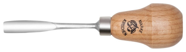 Kirschen Kerbschnitzbeitel mit Birnenheft, gekröpft, mit mittlerer Höhlung, 4 mm, 5629004