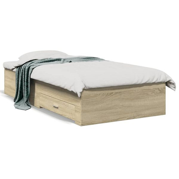 vidaXL Bettgestell mit Schubladen Sonoma-Eiche 90x200cm Holzwerkstoff, 3280428