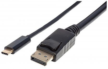 MANHATTAN USB Typ C auf DisplayPort-Adapterkabel, 2 m, schwarz, 152464