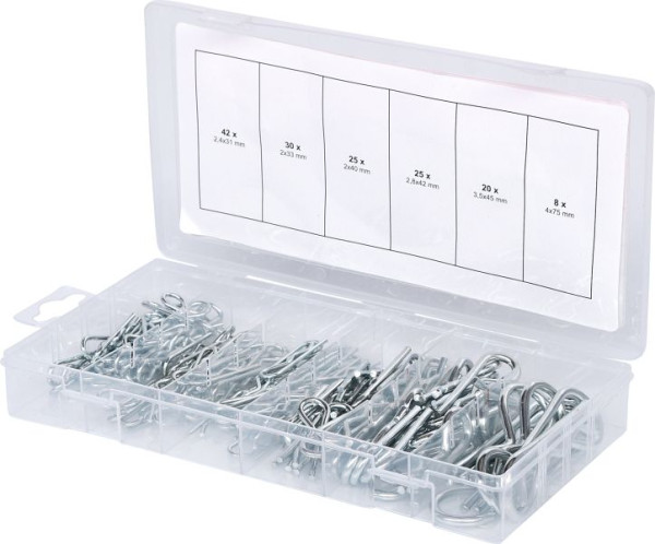 KS Tools Sortiment Federsplinte, 1, 8x33 - 3, 9x75, 150-teilig, 970.0060