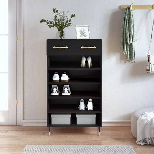 vidaXL Schuhschrank Schwarz 60x35x105 cm Holzwerkstoff, 829589