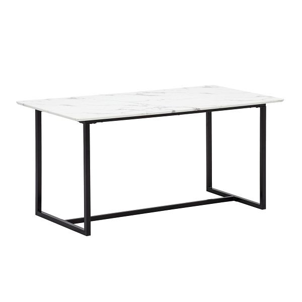 Wohnling Esszimmertisch 200x90x76cm Küchentisch Weiß in Marmor-Optik, Esstisch Groß, Speisetisch Rechteckig, WL6.971