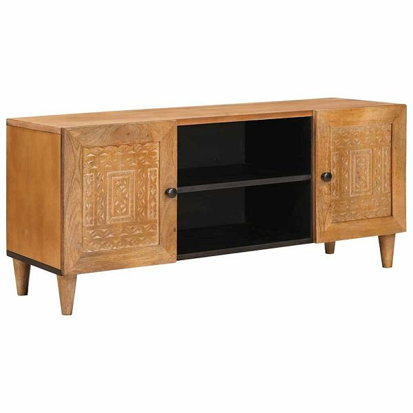 vidaXL TV-Schrank Hellbraun 105 x 33 x 46 cm massives Mangoholz, 4018080