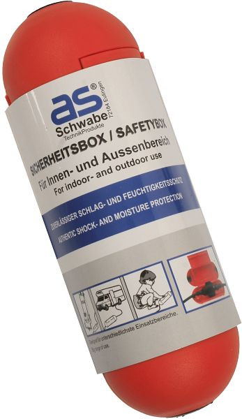 as-Schwabe Sicherheitsbox, rot für Stecker + Kupplung, Länge ca. 200mm, 48707