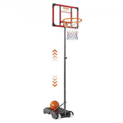 VEVOR Basketballkorb Outdoor 152,4–213,4 cm Einstellbare Höhe, Schwarz Wetterbeständig Rostbeständig, Standfuß mit Wasser oder Sand, LQK28CKWDJ00OP5HTV0