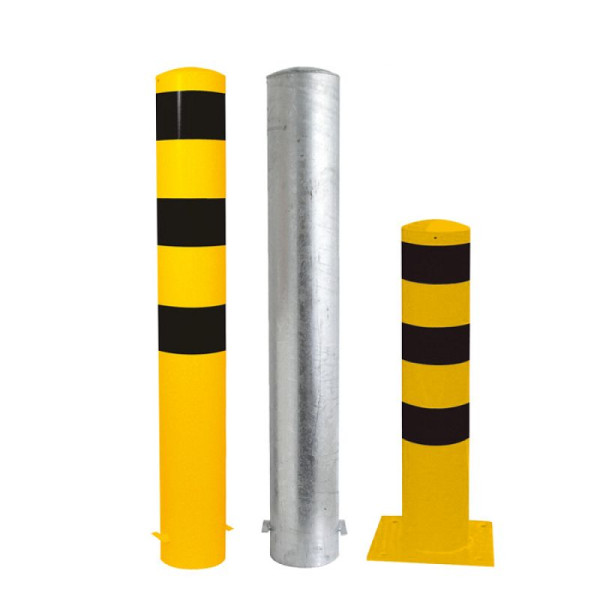 Stein HGS Stahlrohrpoller/Rammschutzpoller -Bollard-, 1500mm/zum Einbetonieren, ohne Farbe, 1 Öse, mit aufgeschweißter Stahlkappe, Wandstärke: 3,6 mm, 15747-101