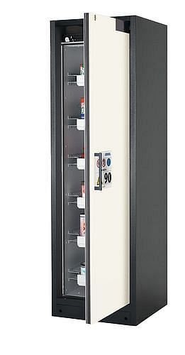 asecos Gefahrstoffschrank Select W-66R-O (one touch), 600 mm, 6 Auszüge, Tür weiß, 3007505030090