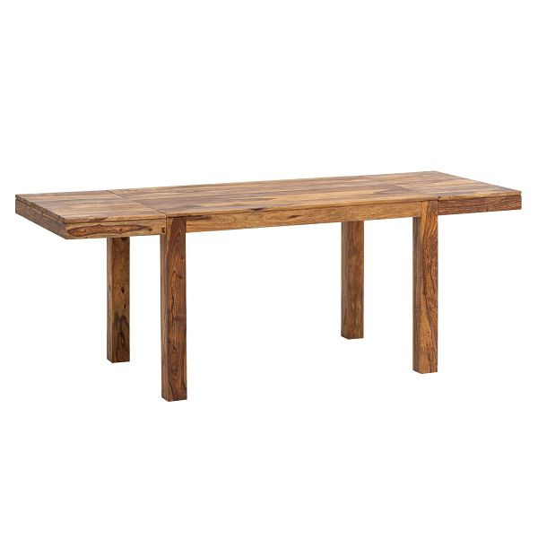 Wohnling Esszimmertisch 120 - 200cm Sheesham Massivholz Zeitlos, Küchentisch Verlängerbar, Speisetisch Groß Rechteckig Schlicht, Holztisch, WL7.043