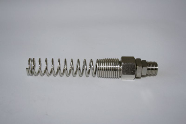 ELMAG Verschraubung (drehbar) AG 1/4', S. 8x12mm, mit Knickschutzfeder, 9402098