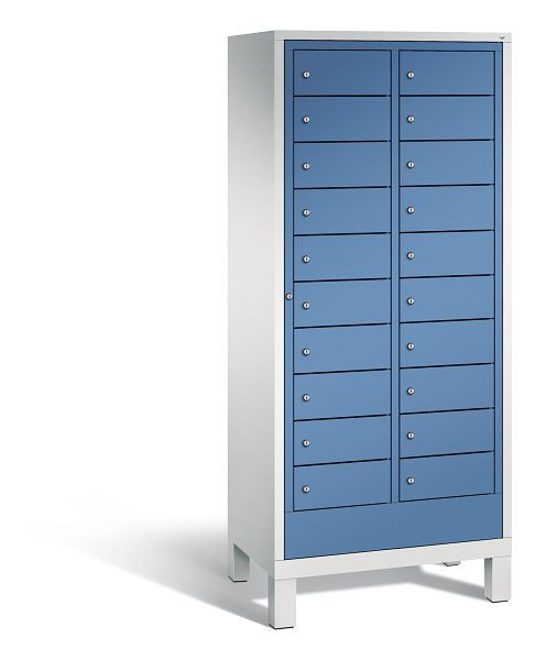 C+P Wäsche-Sammelschrank Evolo, 2 Abteile, H1850xB810xT500 mm, Grau/Fernblau, 48060-210 S10006