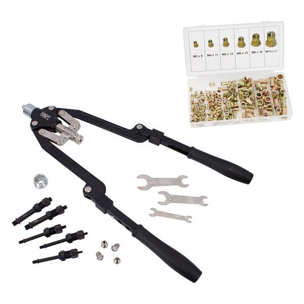 RepTools 2-in-1 Blindnieten- und Nietmutternzange, inkl. Nietmutterset, XXL-124312
