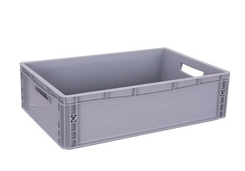 VARIOfit Eurokiste für Beistellwagen, Boden und Seiten geschlossen, offene Handgriffe, 600 x 400 x 170 mm, 272645