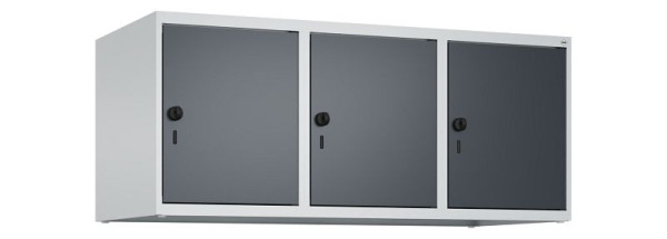 C+P Schrankaufsatz Classic PLUS, Aufsatzschrank, 7035/7016, Drehriegel, 500x1200x500mm, 3 Abteile, 080090-32 S10008